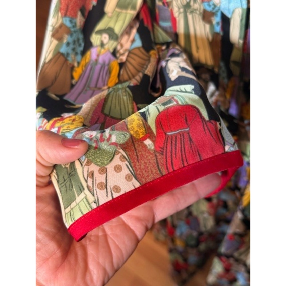 NWT Natori Dynasty Zip Caftan M‎ Korean Hanbok Print Luxury Robe $160 Retail - Picture 6 of 10